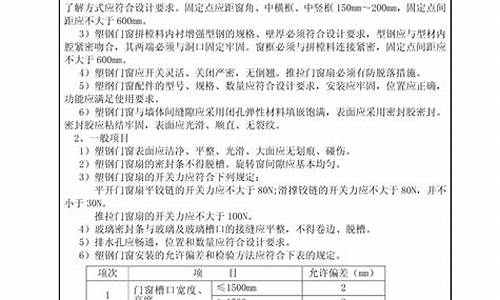 门窗工程安全技术交底_门窗工程技术交底记