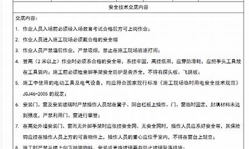 门窗安装技术交底_门窗安装技术交底免费